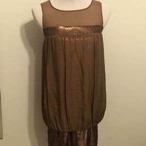 Gold Copper Sequin NYE Dress